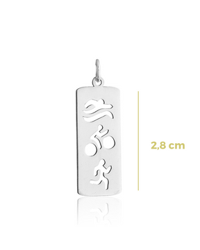 Collar de placa de triatlón de plata con cadena veneciana de 60 cm: supera tus límites | Con estilo