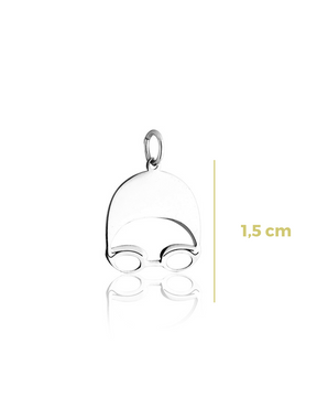 Collar de Plata con Colgante de Gorro de Natación 45cm – Lleva el Amor por el Deporte Cerca de Tu Corazón