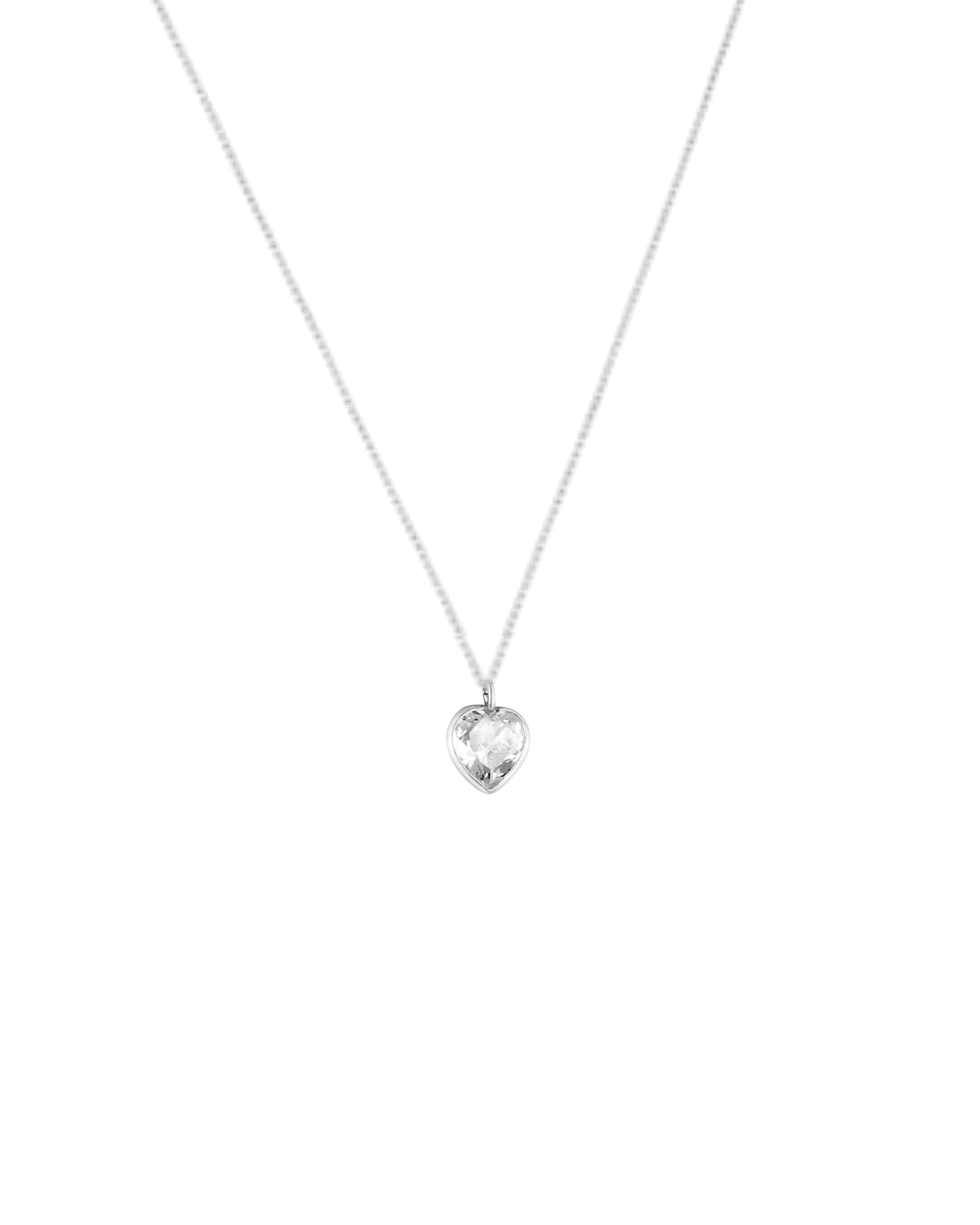 Collar de Plata de Ley 925 con Piedra de Cristal en Forma de Corazón y Circonita Cúbica – Delicadeza que ilumina.