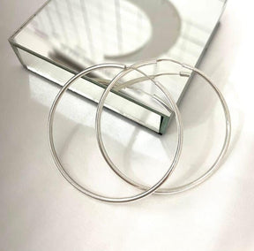 Pendientes de aro medianos y finos de plata